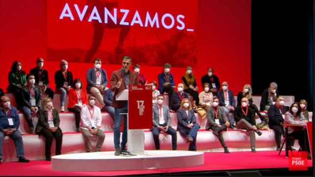 El presidente Pedro Sánchez, este sábado en el congreso regional del PSOE de Aragón.