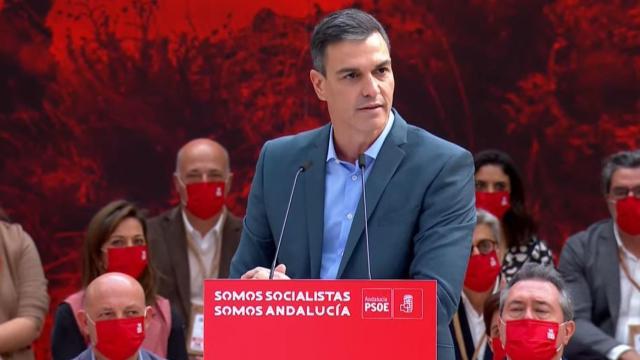 Pedro Sánchez, durante su intervención en el XIV Congreso del PSOE-A