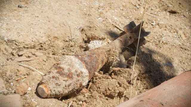 Una de las bombas encontradas en Alcoy en una antigua fundición en 2018.