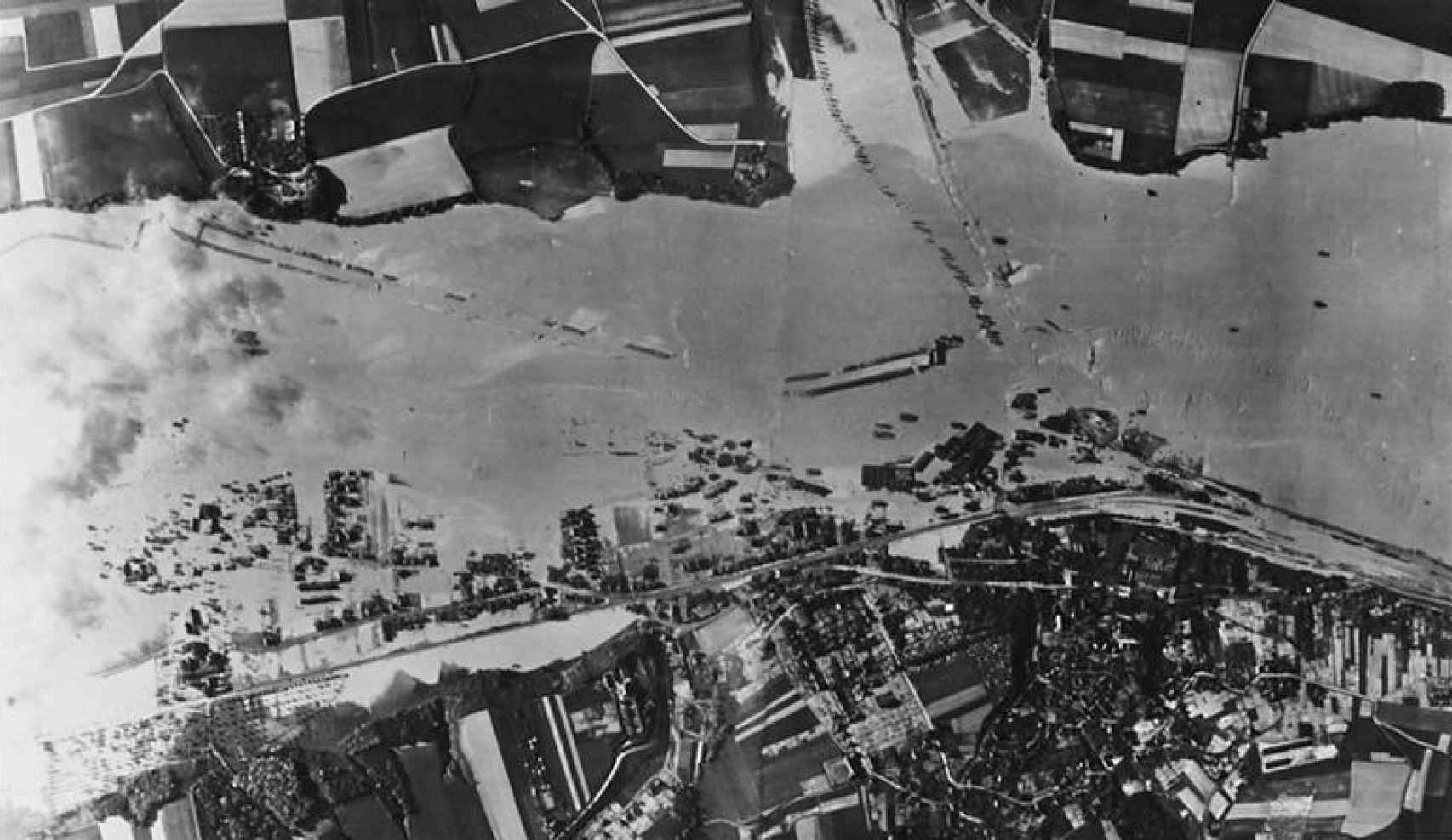 Vista aérea de las inundaciones provocadas en el valle del Ruhr.