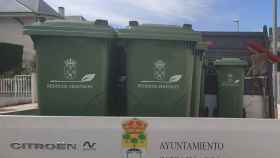 Imagen de los contenedores para residuos vegetales instalados en Carbajosa de la Sagrada