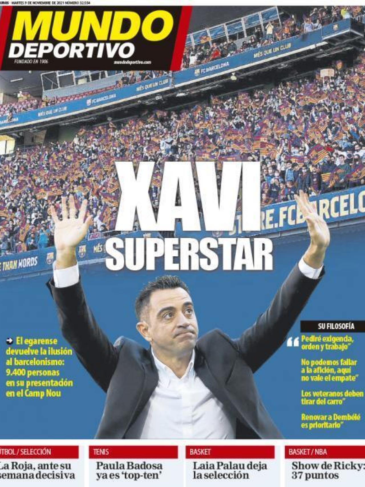 Portada Mundo Deportivo, martes 9 de noviembre: 