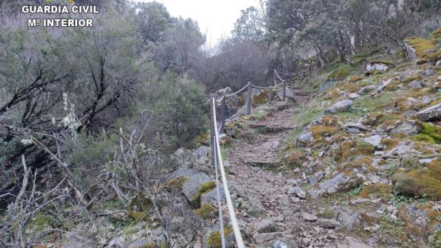 Lugar del accidente en la reserva de la Garganta de Las Lanchas, de la pedanía de Las Hunfrías (Toledo)