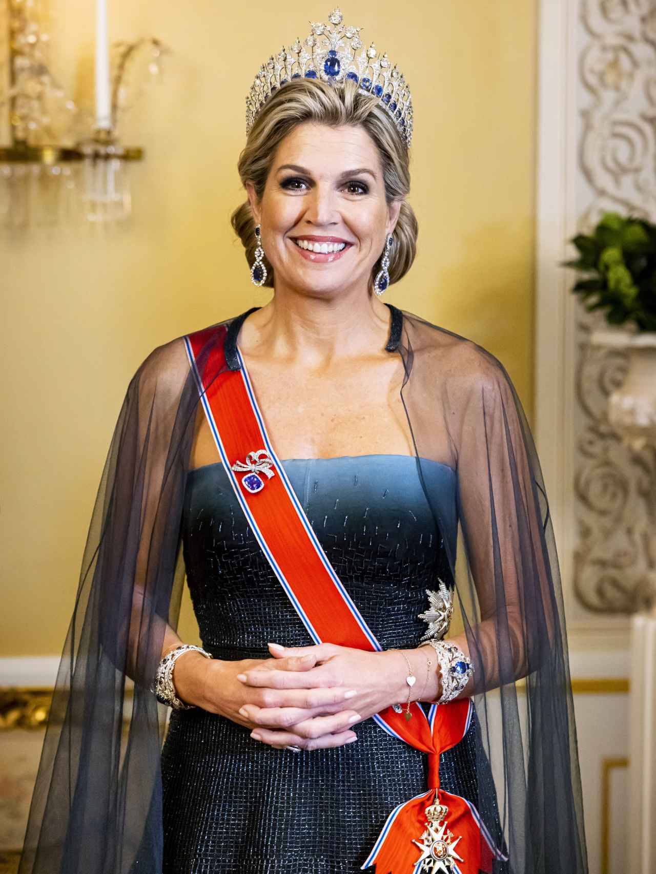 Máxima de Holanda en el banquete ofrecido por la Familia Real noruega.
