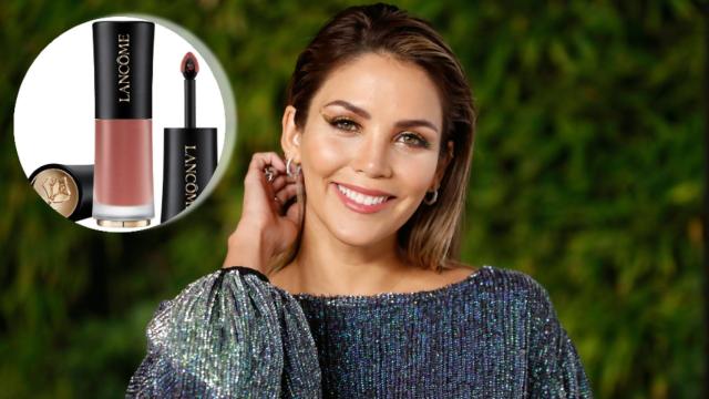 Rosanna Zanetti y su labial favorito de Lancôme en un montaje de JALEOS.