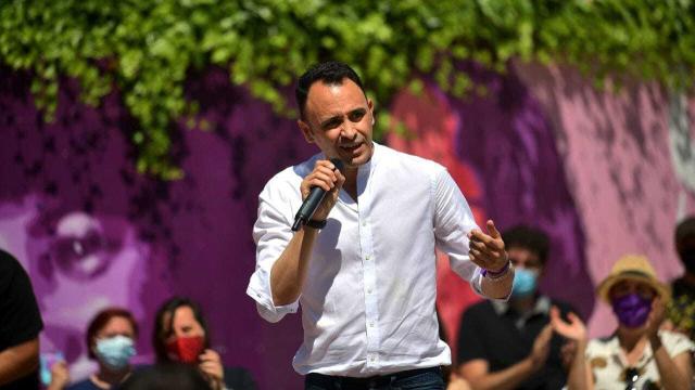 Roberto Sotomayor (Madrid, 1977), en un acto de campaña de Unidas Podemos.