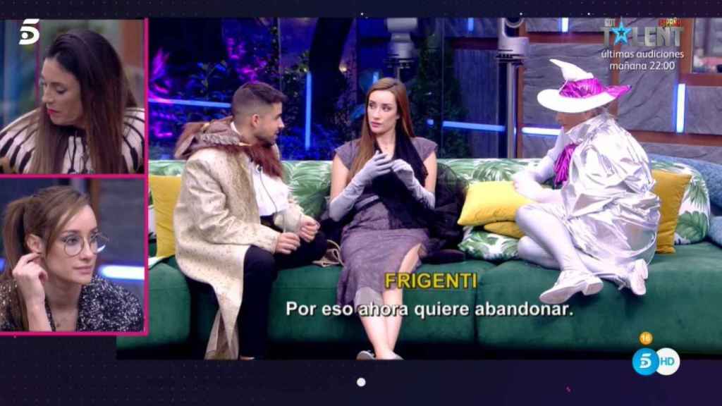 Miguel, Lucía y Adara despotricando y haciendo mofa de Rábago en 'Secret Story'.