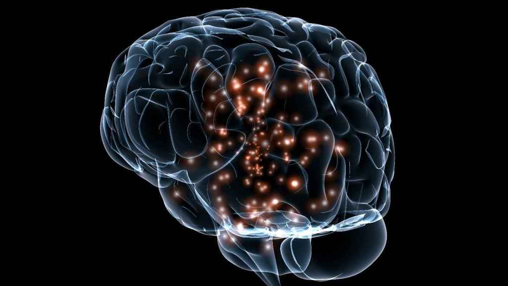 Representación de la actividad neurológica en el cerebro.