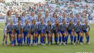 Imagen histórica del Málaga CF Femenino, que ha disputado su primer partido en La Rosaleda.