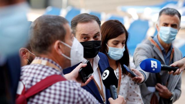 José Luis Ábalos, este sábado, saliendo del congreso de los socialistas valencianos que se celebra en Benidorm.