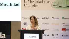 Raquel Sánchez, ministra de Transportes, Movilidad y Agenda Urbana, durante el II Simposio del Observatorio de la Movilidad.