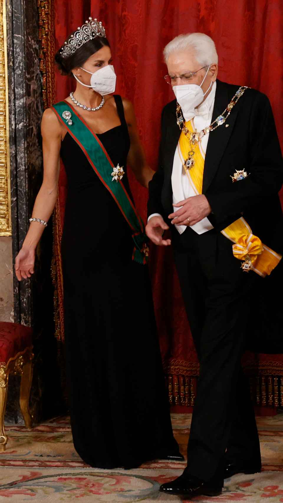 La reina Letizia se ha mostrado muy cercana con el presidente italiano.