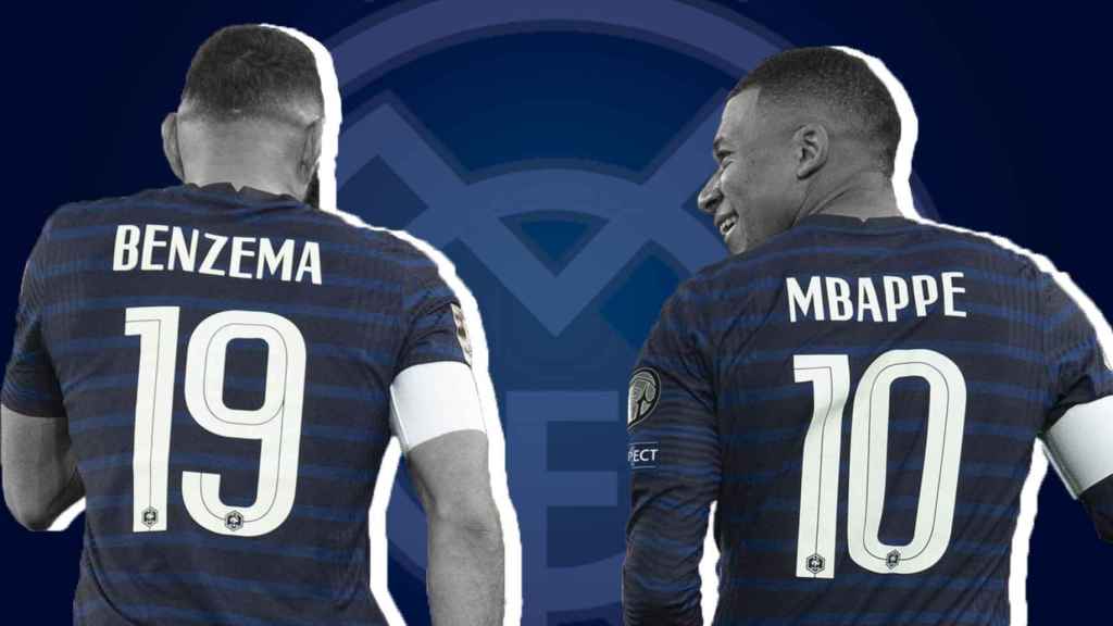 Benzema y Mbappé con Francia, en un fotomontaje