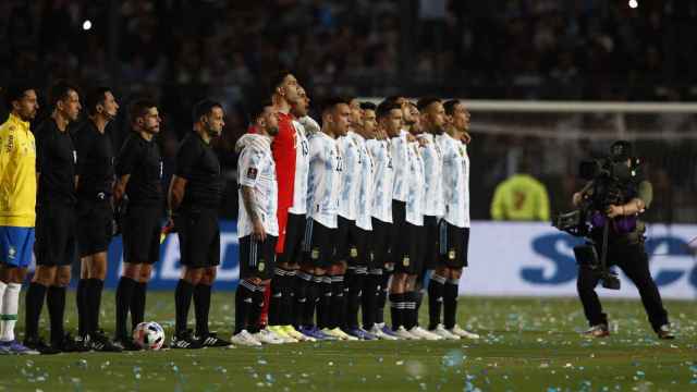La selección de Argentina antes del encuentro ante Brasil