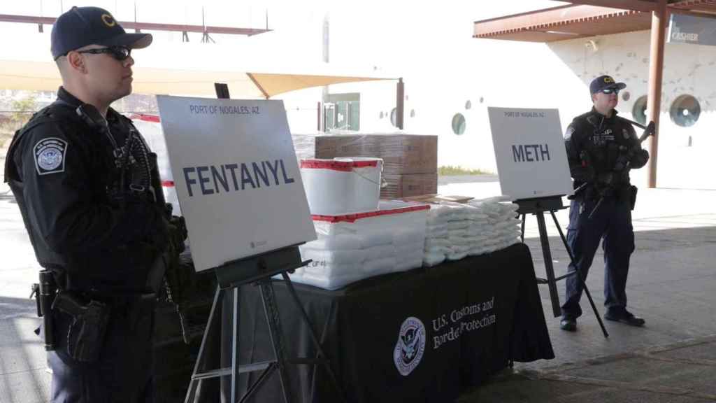 Alijo de fentanilo y cristal incautado por la policía estadounidense en la frontera con México en 2019.