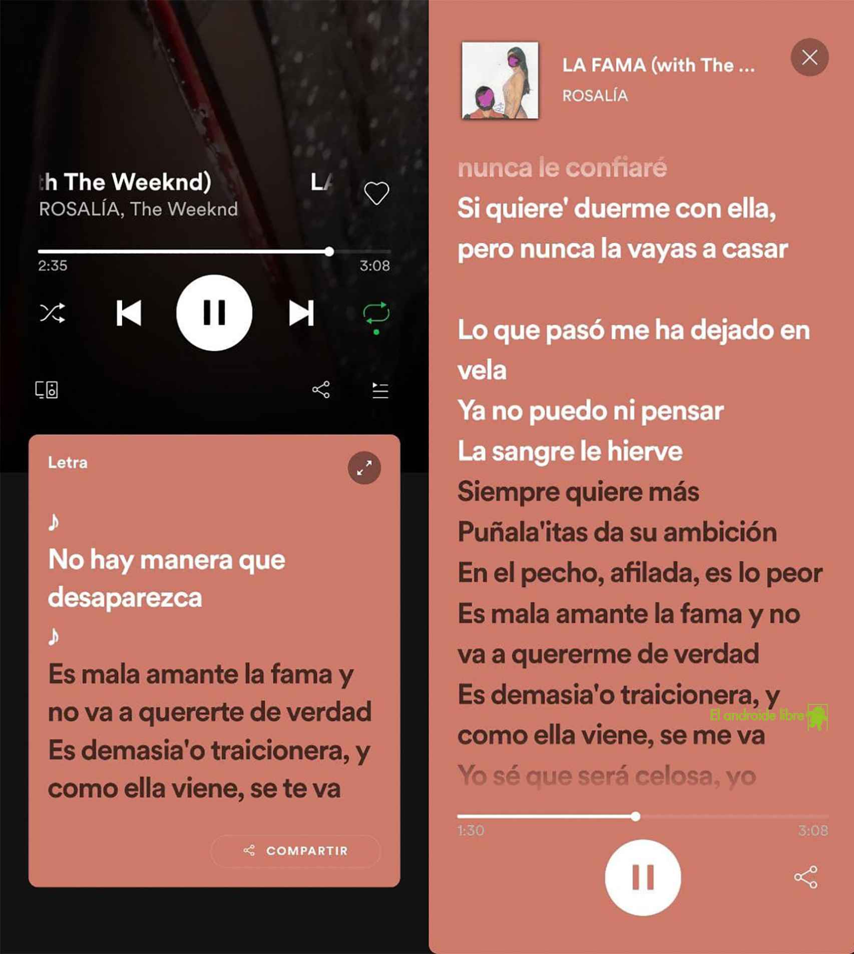 La nueva de Rosalía con su letra en Spotify