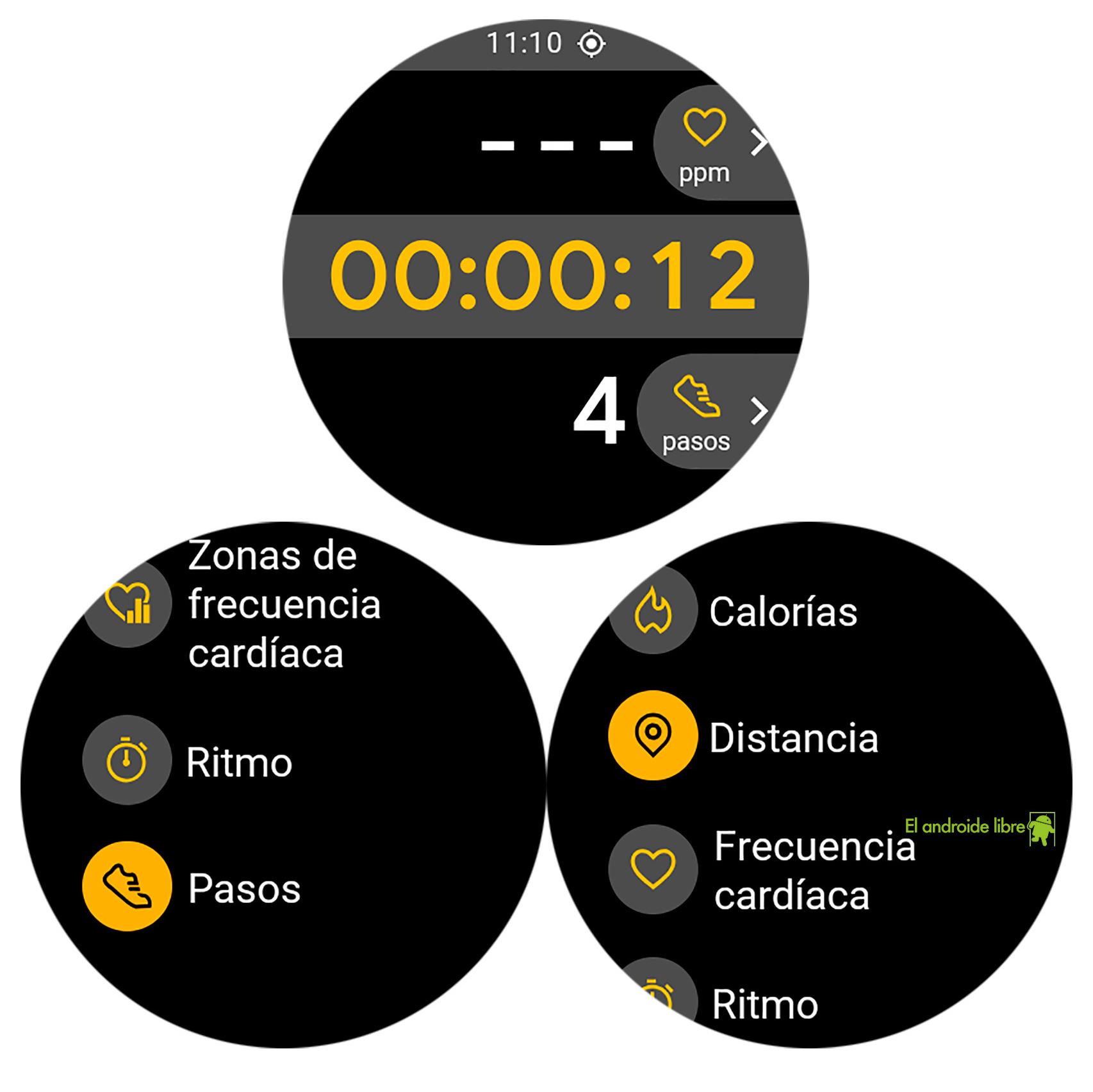 Se puede configurar la pantalla principal de práctica deportiva