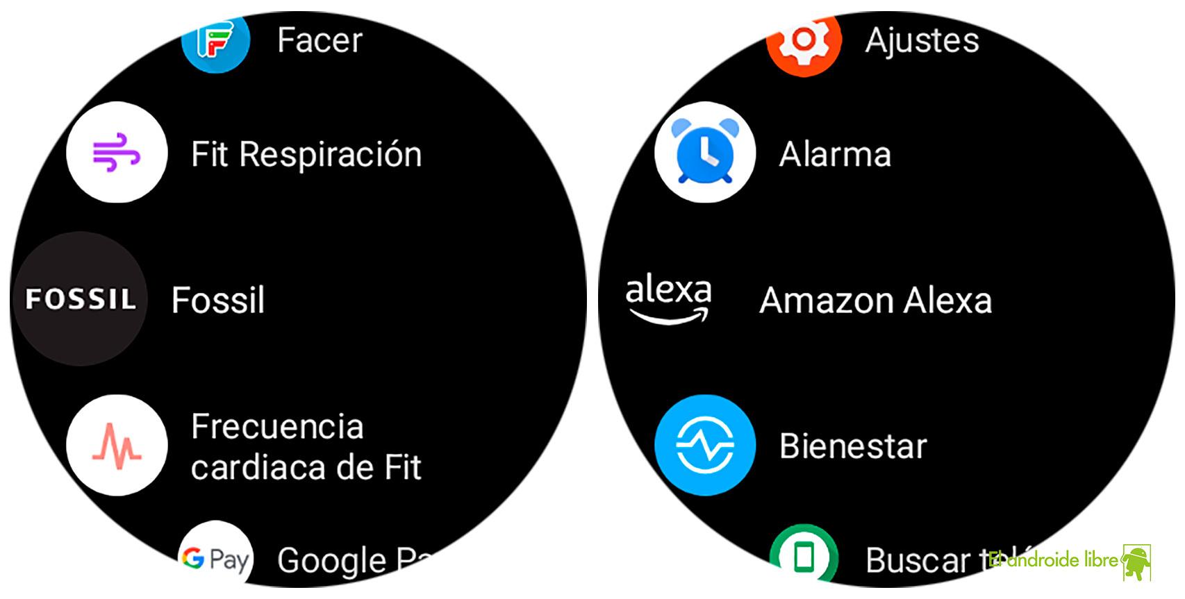 Cajón con las apps instaladas