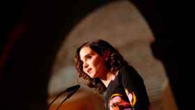 La presidenta de la Comunidad de Madrid, Isabel Díaz Ayuso, durante un discurso.