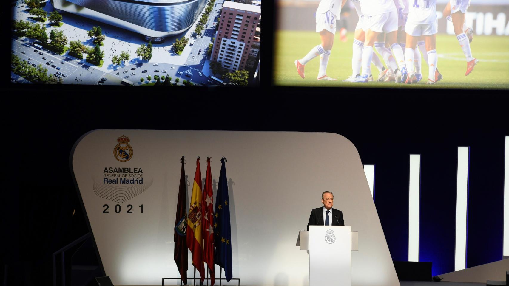 370 millones más para el Santiago Bernabéu y Florentino Pérez saca  pecho: Lo de guardar el césped es un invento mío