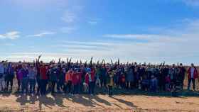 Un centenar de personas de Rueda y La Seca han mostrado su solidaridad con La Palma