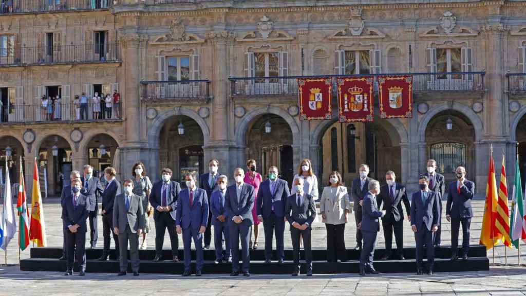 Foto de familia de la última Conferencia de Presidentes celebrada en Salamanca.