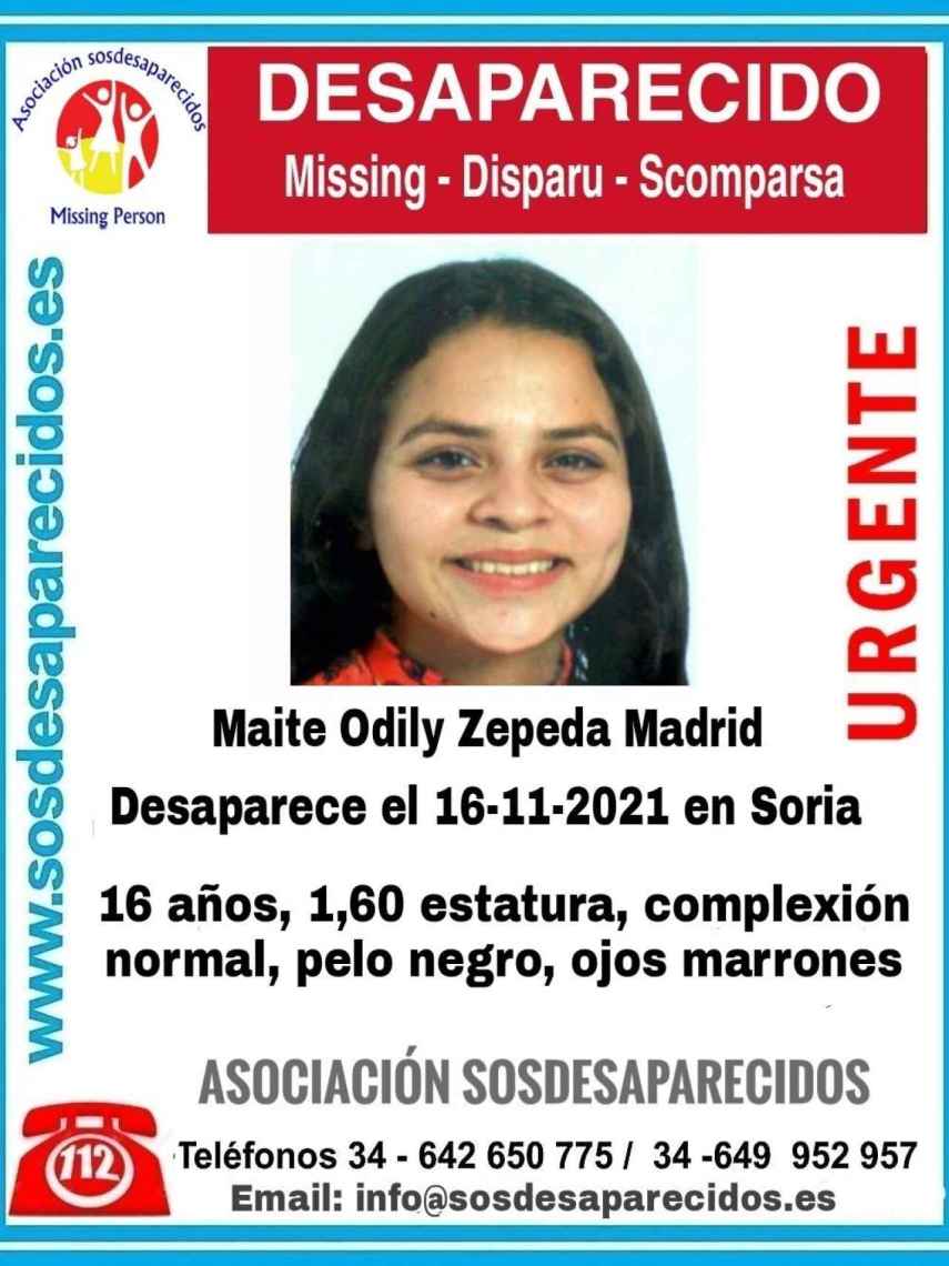 Maite Odily Zepeda Madrid, la menor desaparecido