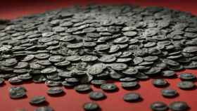 Las 5.500 monedas romanas encontradas en Alemania.