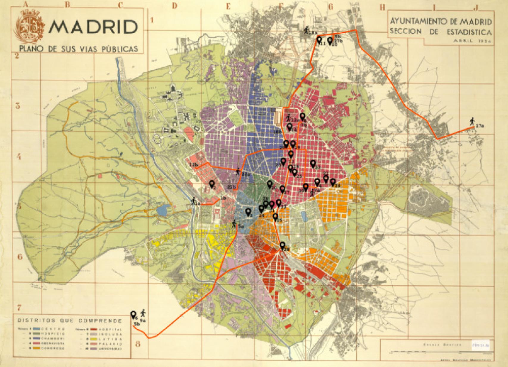Cartografía de los escenarios de 'Celia en la revolución'.