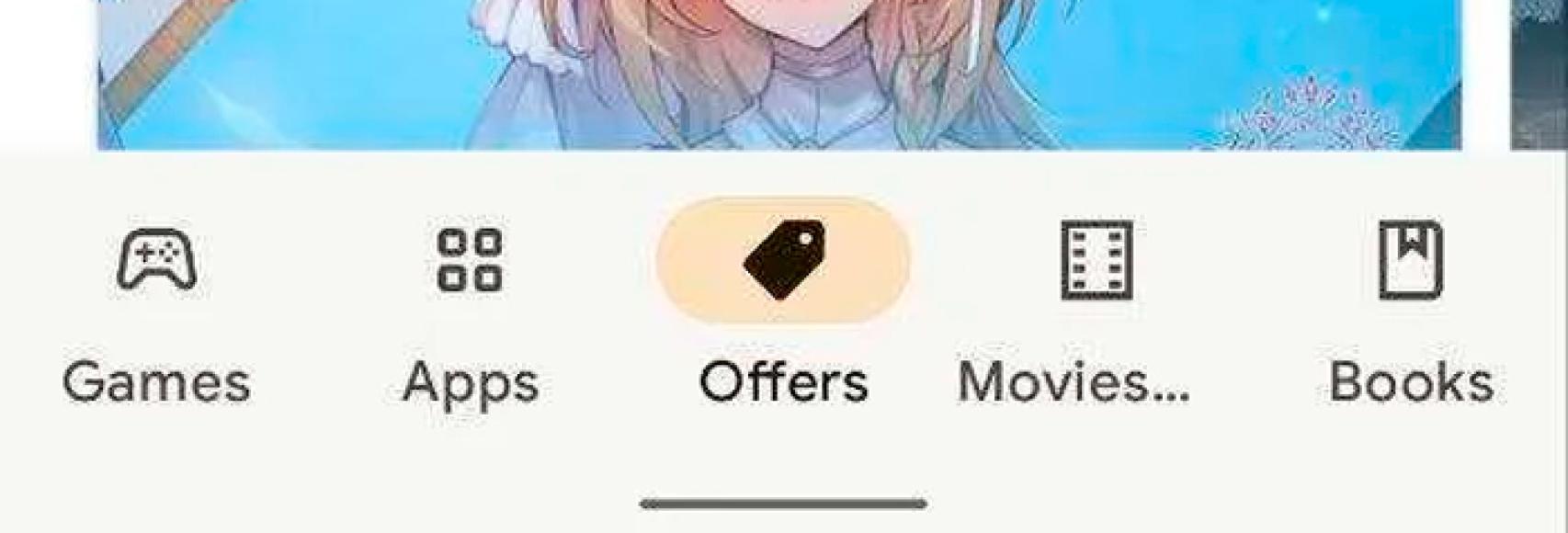 Pestaña de ofertas en la Play Store