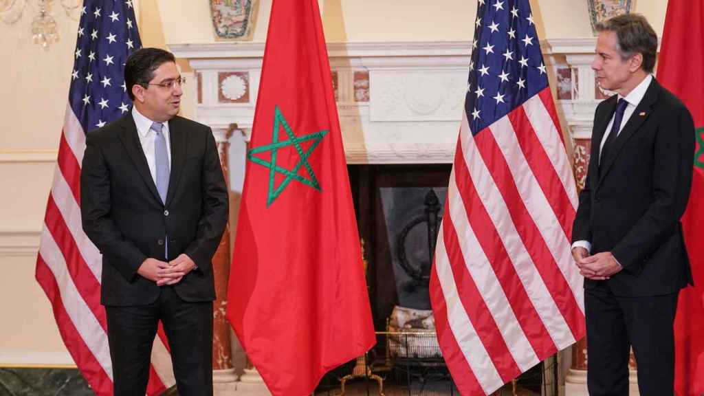 Antony Blinken, secretario de Estado de EEUU, y Nasser Bourita, ministro de exteriores de Marruecos.
