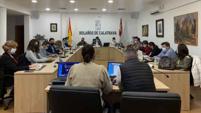 Pleno del Ayuntamiento de Bolaños este martes presidido por el alcalde, Miguel Ángel Valverde.