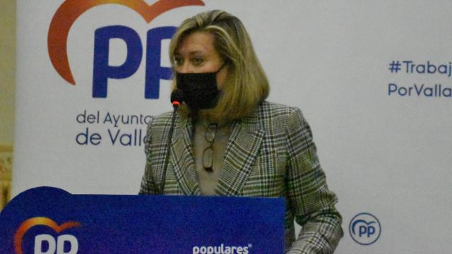 Pilar del Olmo durante su comparecencia