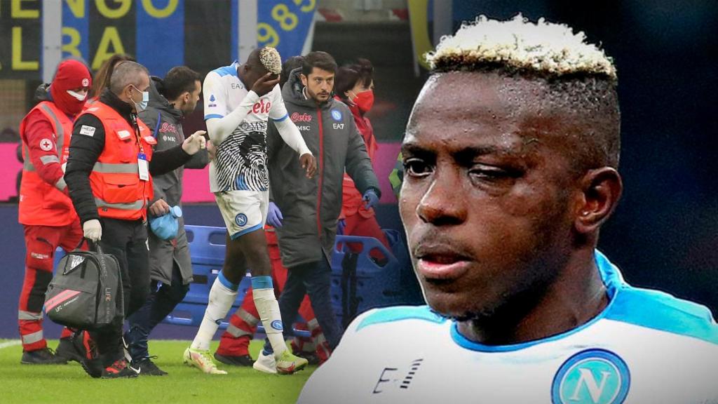 La lesión de Osimhen en la cara