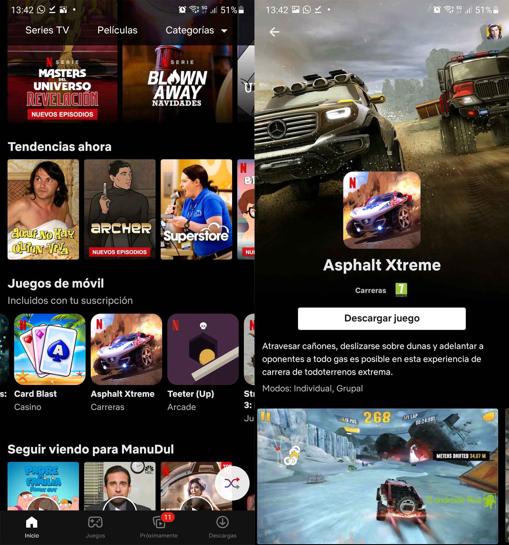 Asphalt Extreme en Netflix para Android