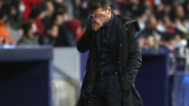 Reacción del 'Cholo' Simeone durante el partido