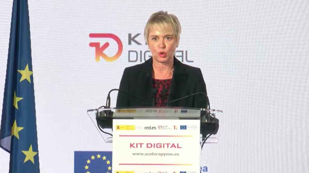 Carme Artigas, secretaria de Estado de Digitalización e Inteligencia Artificial, en la presentación del 'Kit Digital'.