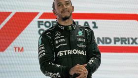 Lewis Hamilton, en el podio del Gran Premio de Catar 2021