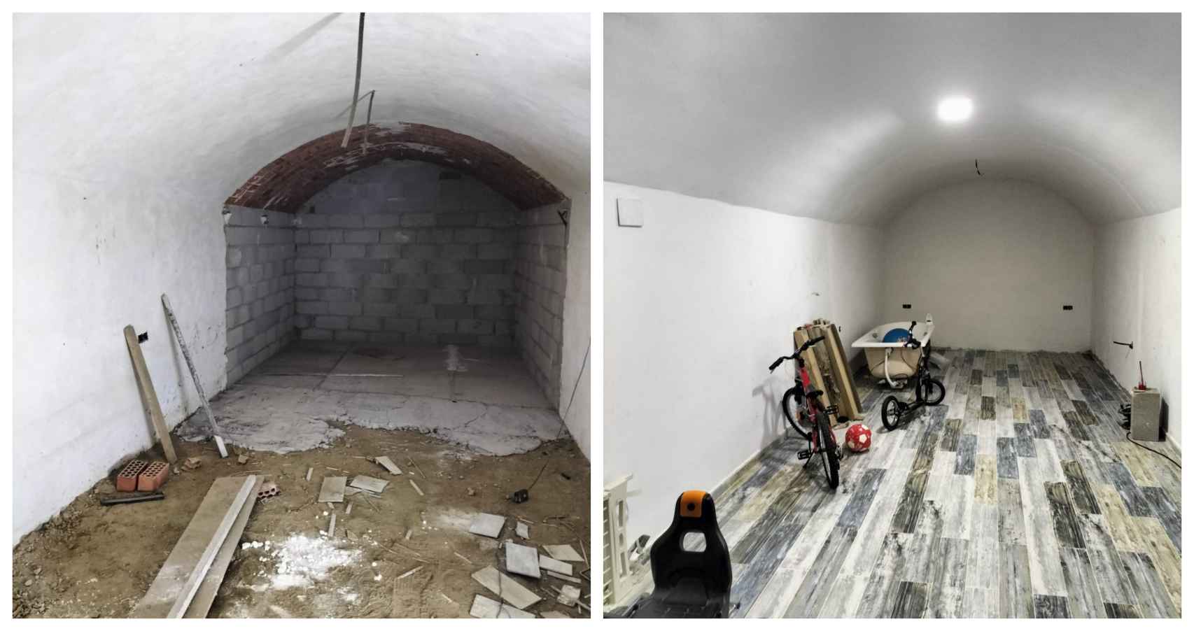El antes y el después de una de las habitaciones que ha excavado Luis Manuel Villalba.