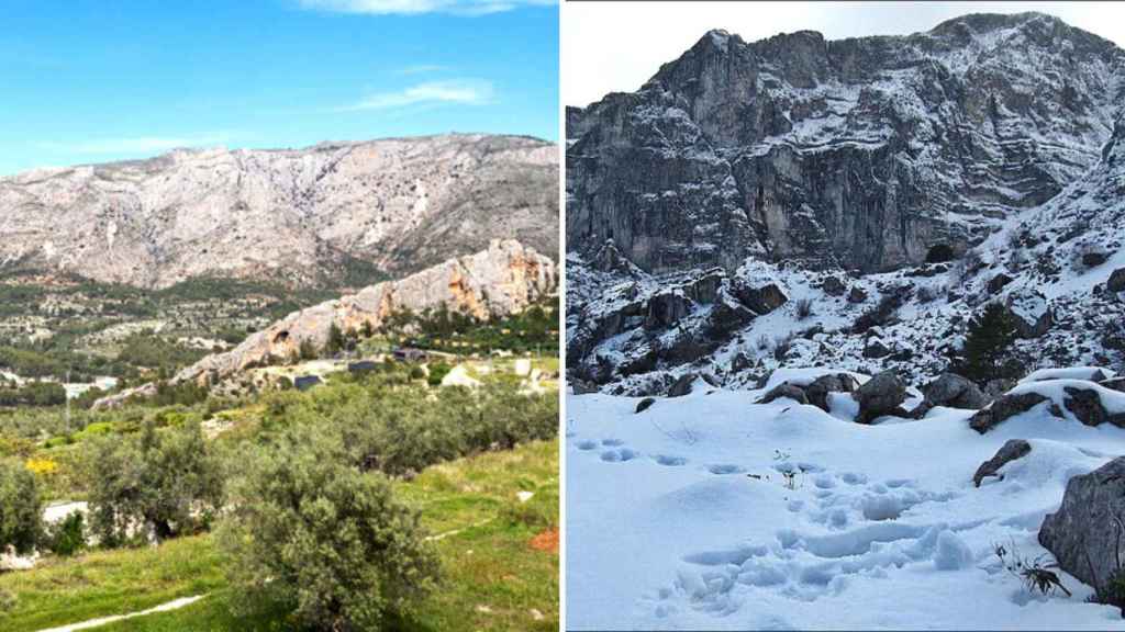 La nieve llega a la provincia de Alicante,  esta es la ruta para conocer la Sierra de Aitana