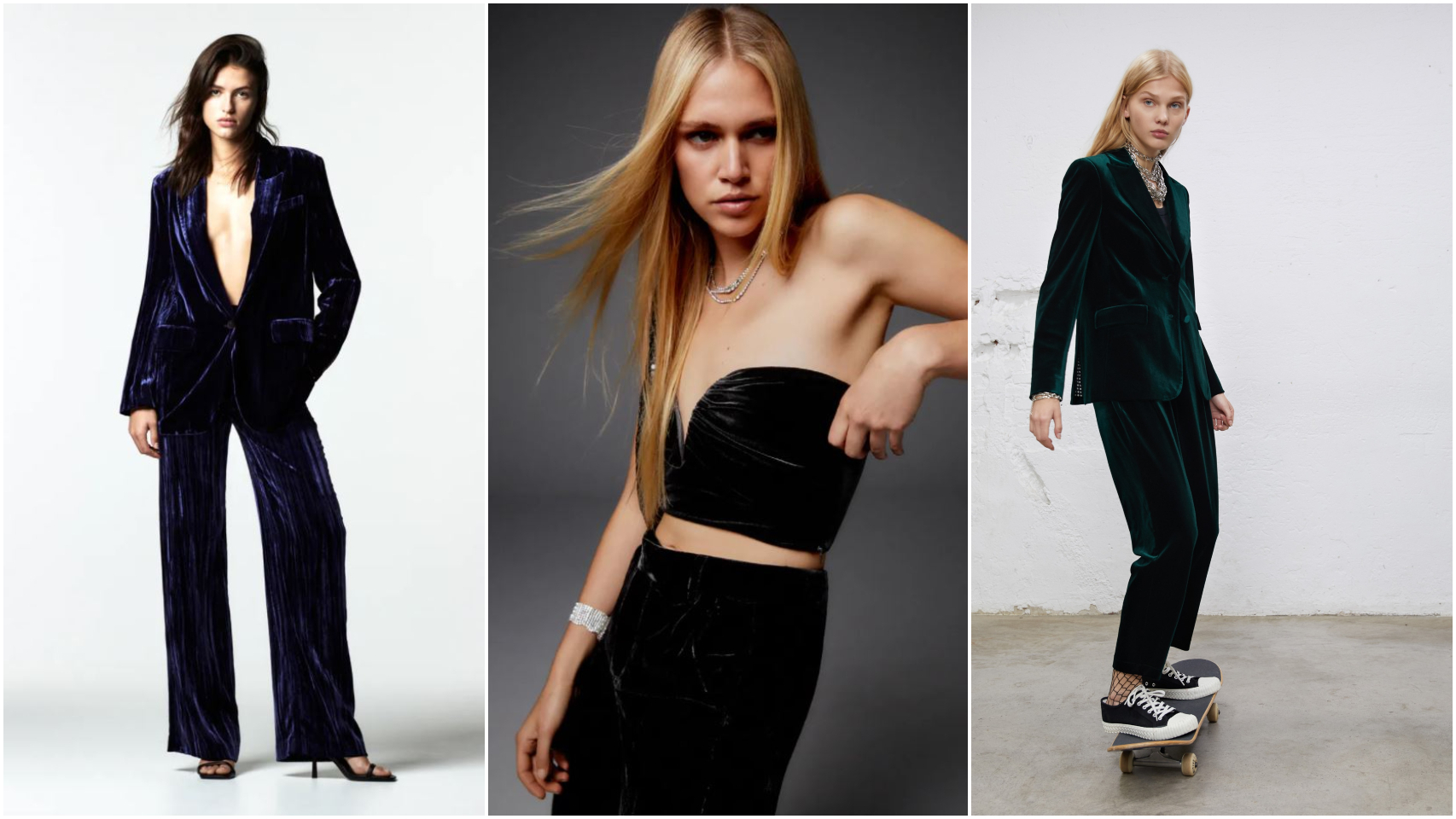 Estas son algunas de las propuestas de Zara y Sfera creadas con tejidos de terciopelo.