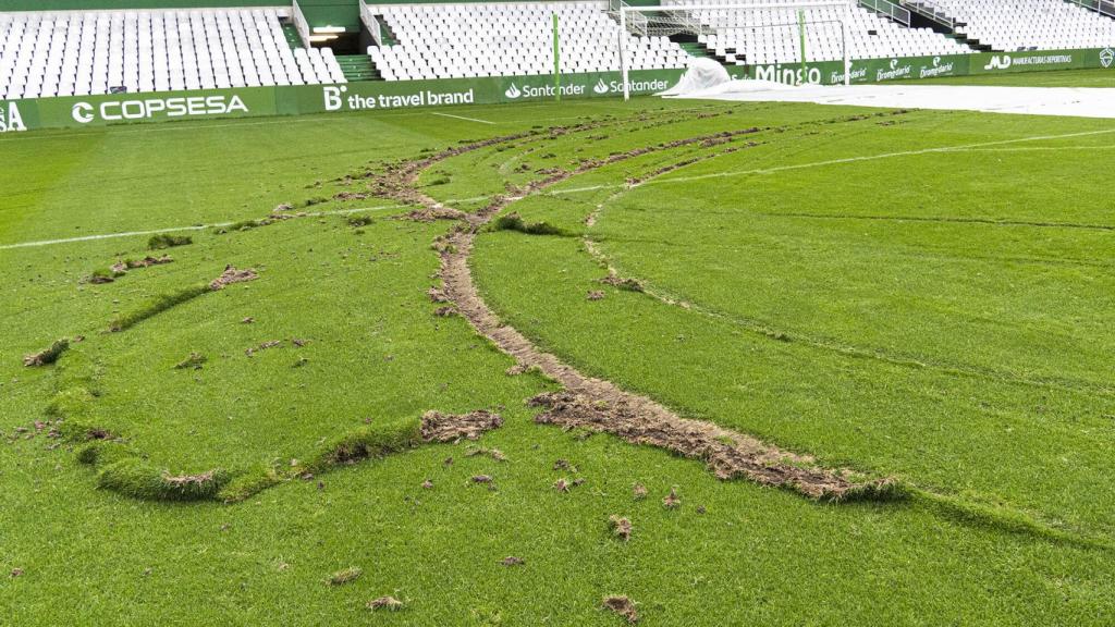 Destrozos en el estadio de El Sardinero