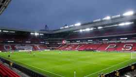 El estadio del PSV, el Philips Stadion, durante un PSV Eindhoven - Vitesse de la Eredivisie sin público.