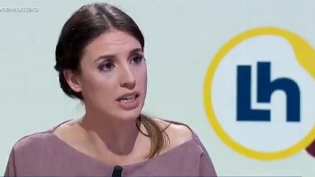 La ministra de Igualdad, Irene Montero, este jueves en TVE.