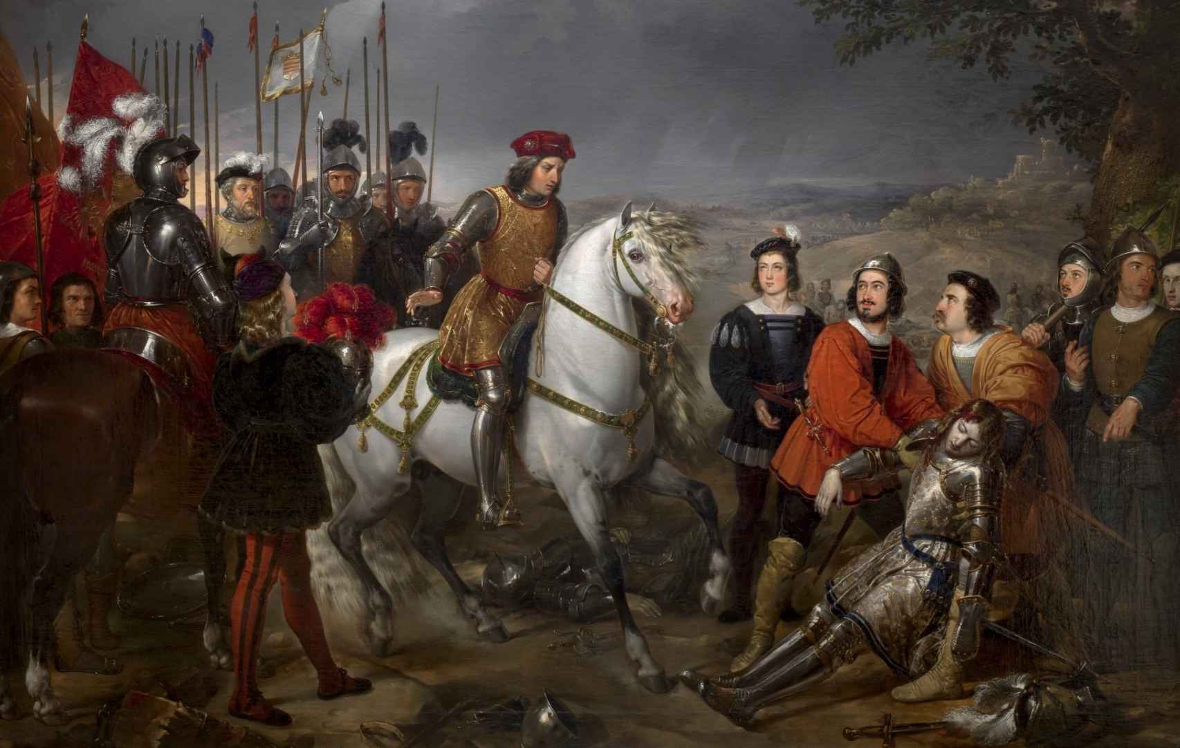 'El Gran Capitán, recorriendo el campo de la batalla de Ceriñola'. Un lienzo de Federico de Madrazo.