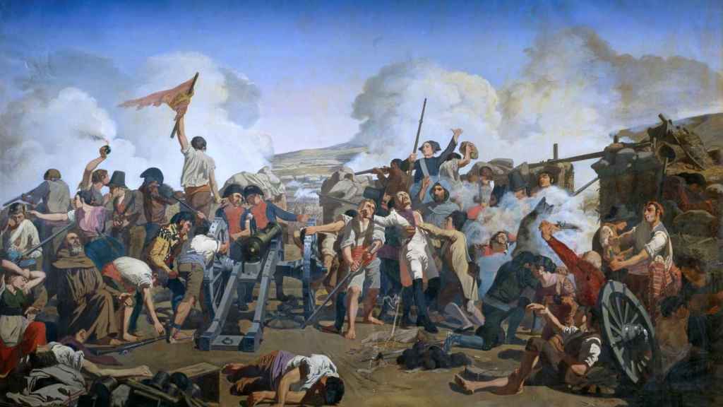 Episodio del primer sitio de Zaragoza. Un cuadro de Juan José Martínez de Espinosa.