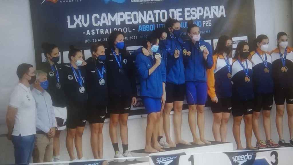 Podio del Campeonato de España de Natación en piscina corta 2021