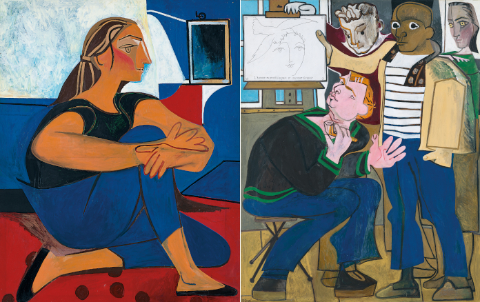 Pablo Picasso Mujer en la silla Retrato de Francoise Gilot, 1946, 71×99 cm:  Descripción de la obra