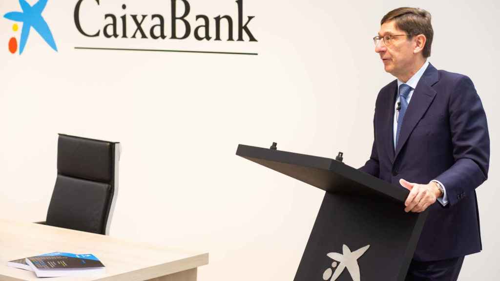 El presidente de Caixabank, José Ignacio Goirigolzarri, durante su intervención