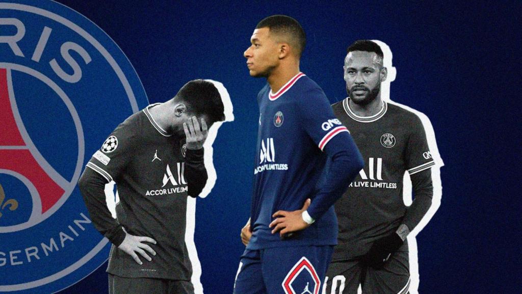 Messi, Mbappé y Neymar, en un fotomontaje